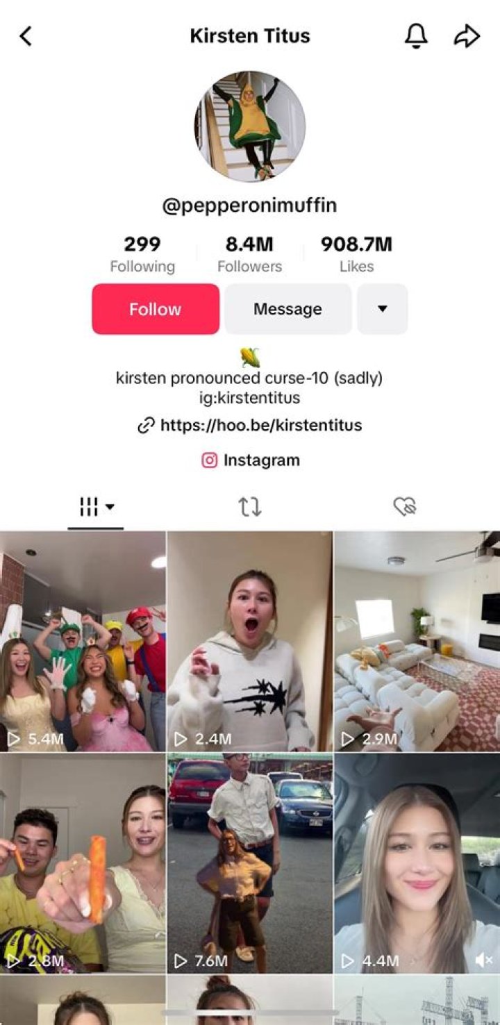 Kirsten Titus (Pepperonimuffin) Instagram flash story, reddit leak pics